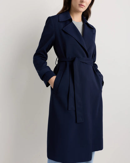 Stretch Crepe Trench Coat - XS / Olive