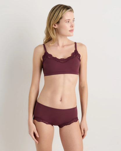 Second Skin Lace Boyshort (3-Pack) - XS / Barolo Burgundy