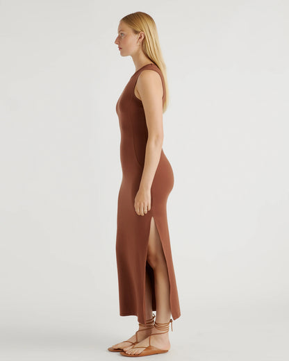 Tencel Jersey Tank Maxi Dress - XS / Brown