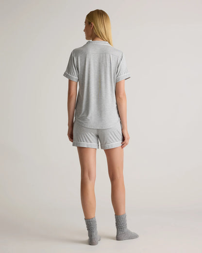 Bamboo Jersey Short Sleeve Pajama Set - XS / True Black