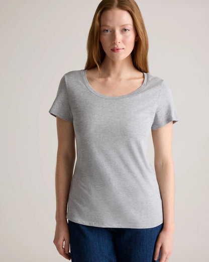 Cotton Modal Scoop Neck Tee - XS / Navy