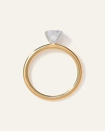 Lab Grown Diamond Round Petite Classic Engagement Ring - 4 / Yellow Gold