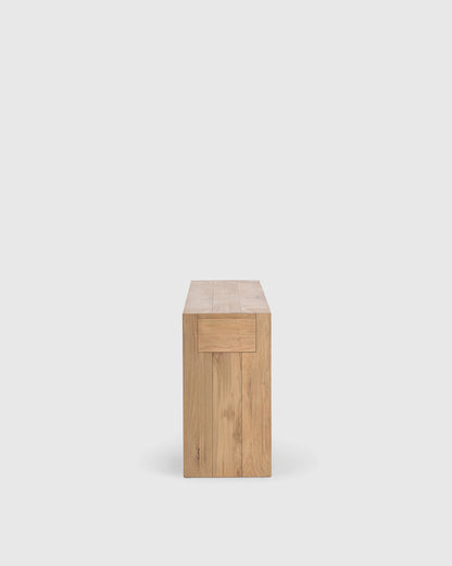 Reclaimed Oak Waterfall Console Table - One Size / Weathered Oak