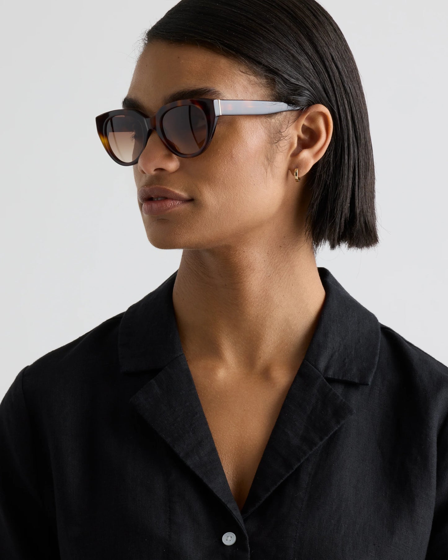 Capri Polarized Acetate Sunglasses - Standard / Black with Grey Gradient lens
