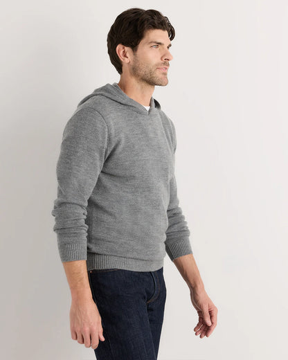 Alpaca-Wool Hooded Sweater - S / Heather Navy