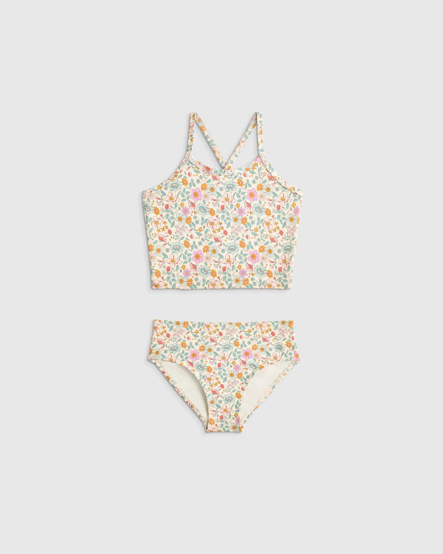 Tankini and Long Sleeve Raglan Rash Guard Set - 6 / Rainbow Stripe
