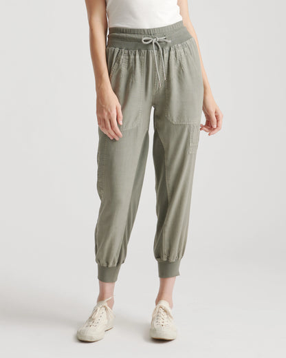 Vintage Wash Tencel Utility Jogger - XS / Olive