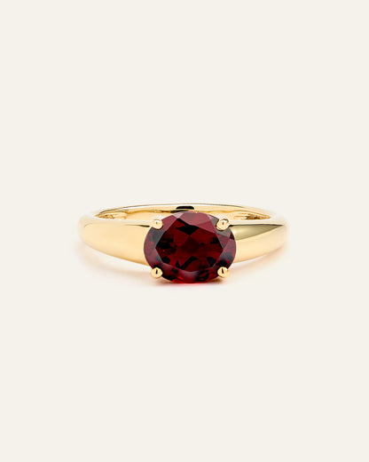 14K Gold Gemstone Vintage Inspired Ring - 4 / Yellow Gold
