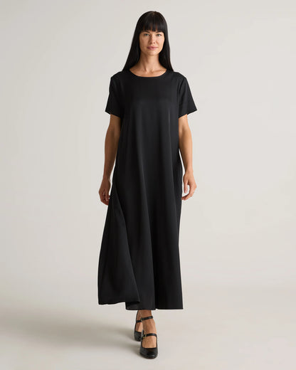 Washable Stretch Silk Voluminous Maxi Dress - XS / Moonstone Blue