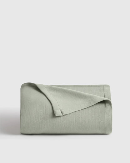 Luxury Organic Cotton Bed Blanket - Twin / White