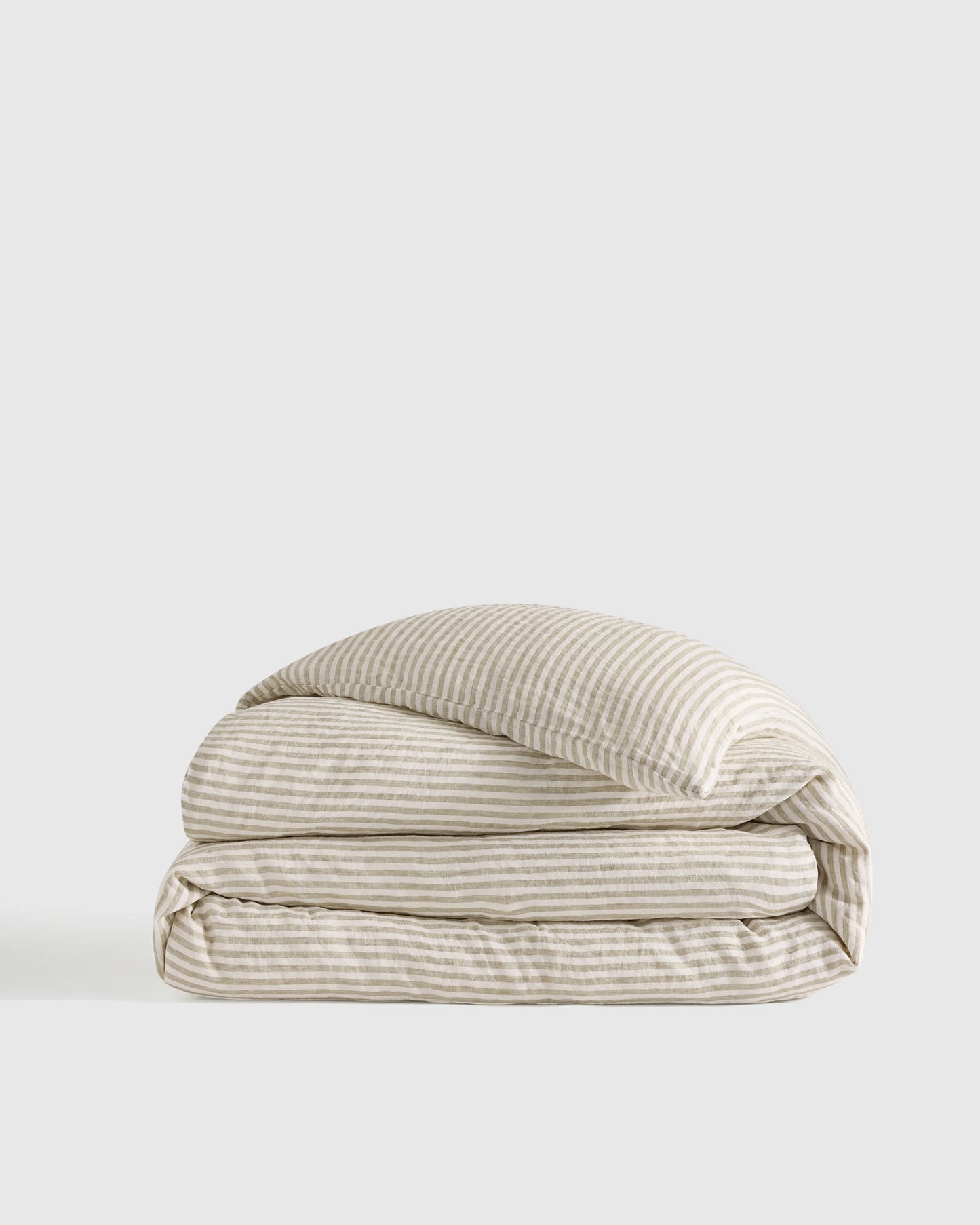 European Linen Stripe Duvet Cover - Twin / Terracotta/White Stripe