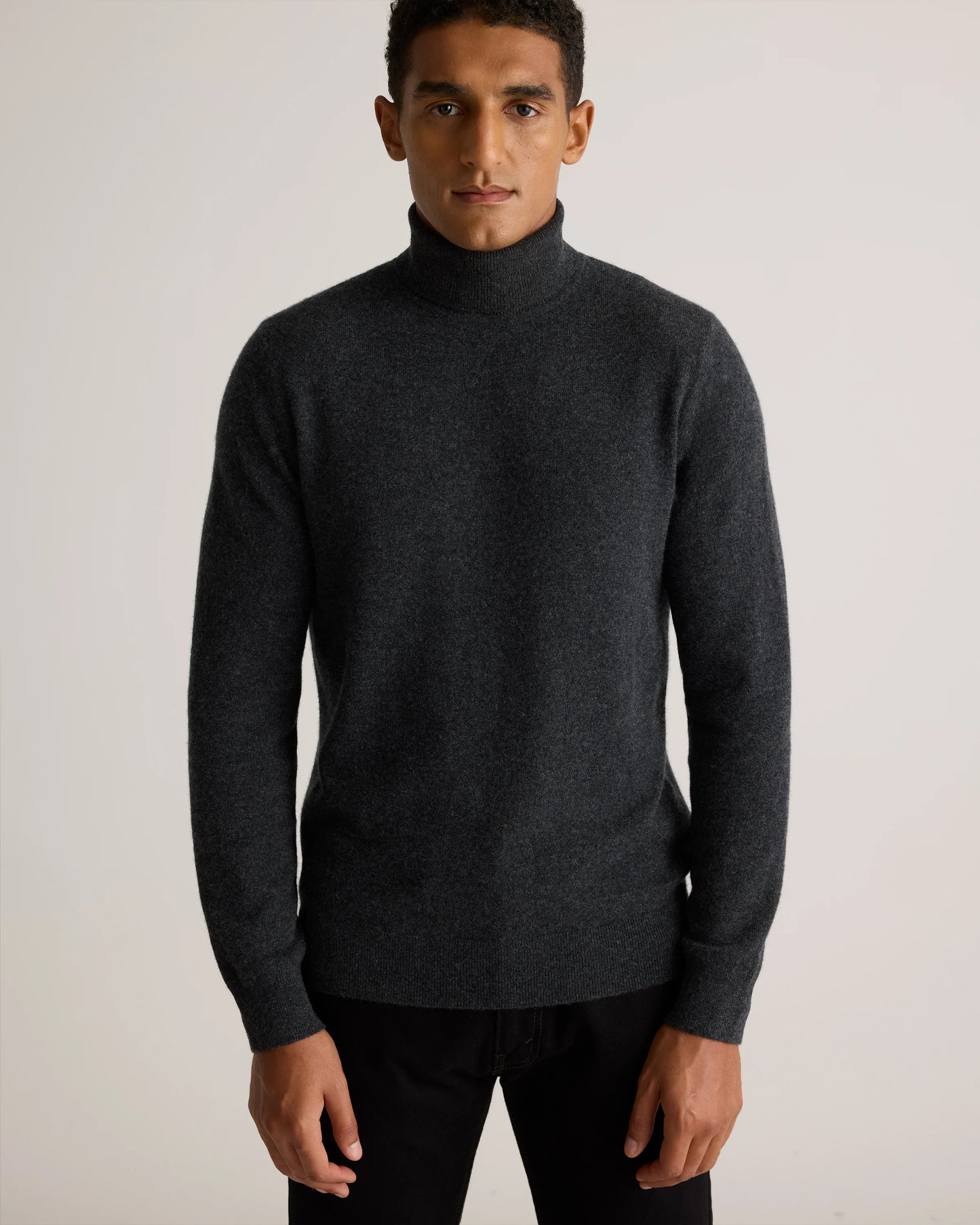 Mongolian Cashmere Turtleneck Sweater - S / Black