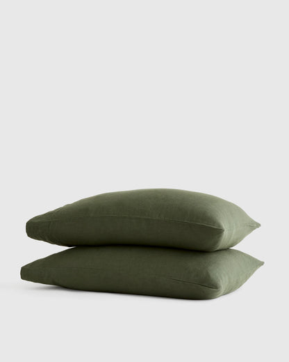 European Linen Pillowcase Set - Standard / White