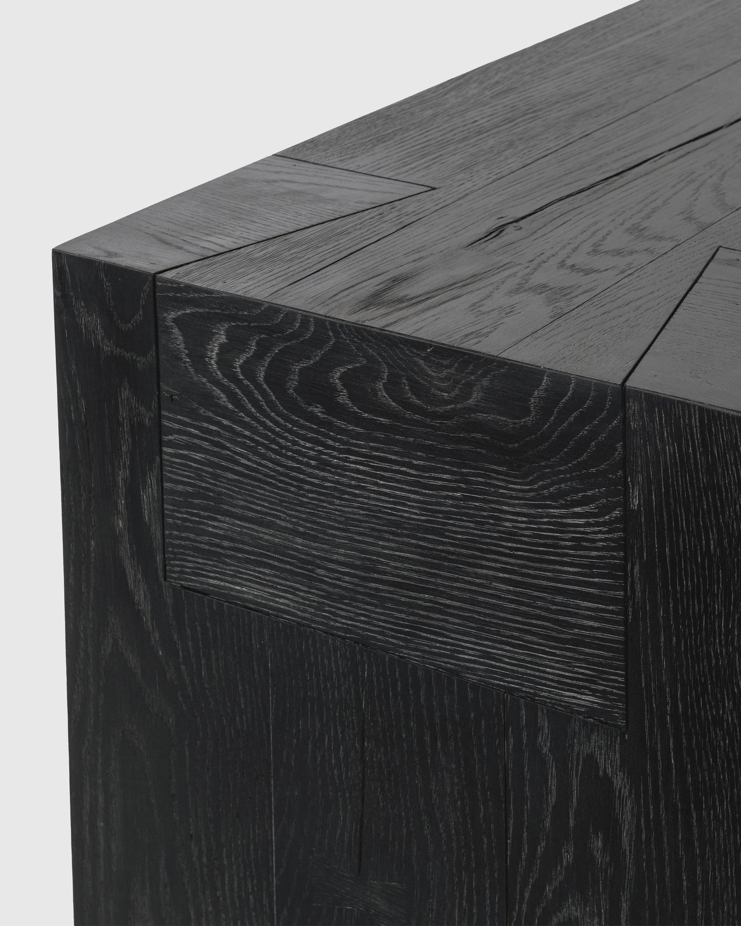 Reclaimed Oak Waterfall Console Table - One Size / Weathered Oak