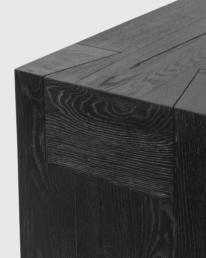 Reclaimed Oak Waterfall Console Table - One Size / Weathered Oak