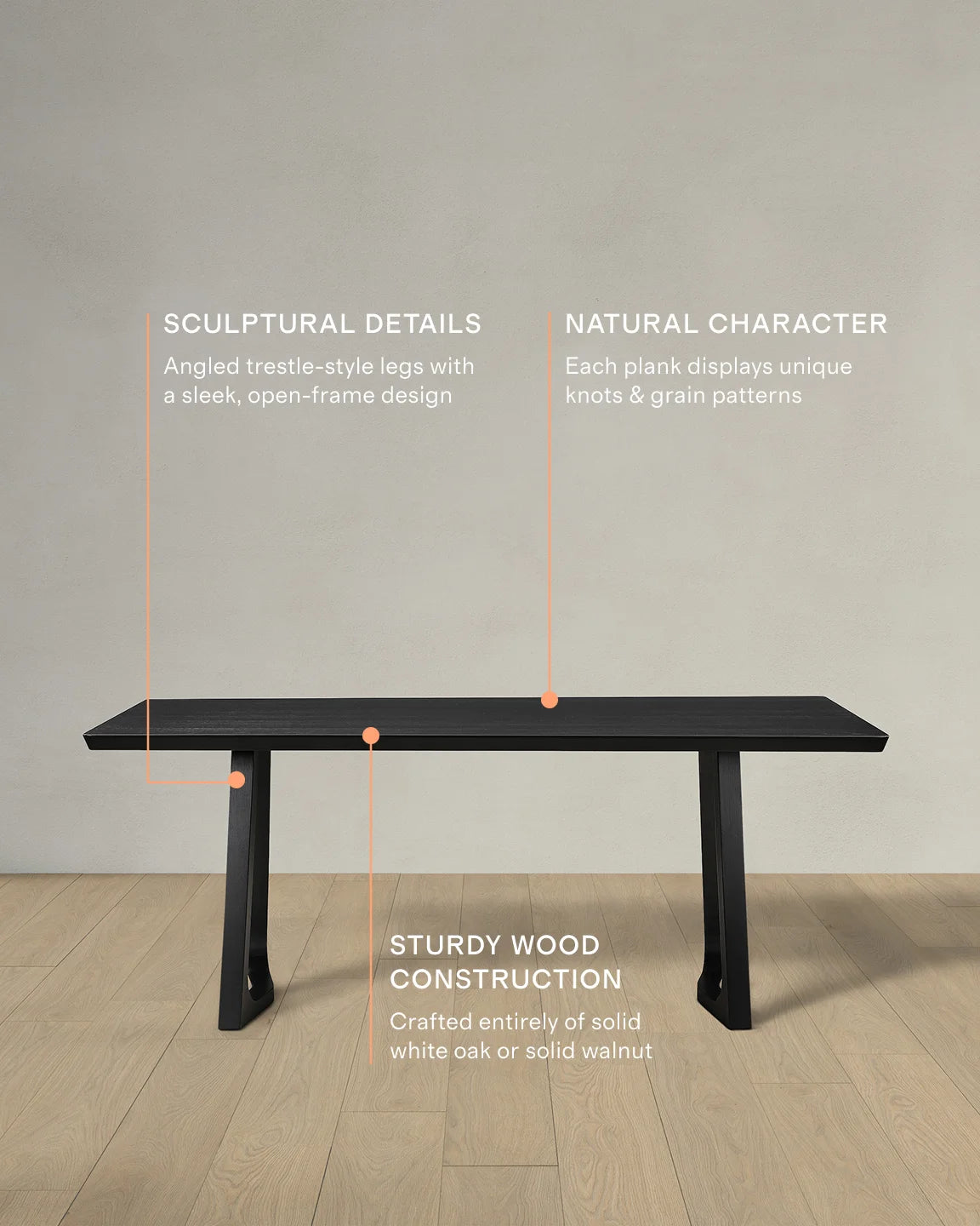 Solid Wood Midcentury Dining Table - One Size / Brown Walnut