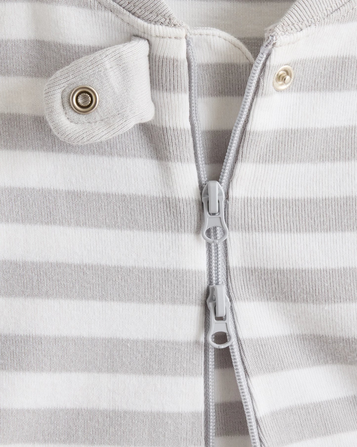 100% Organic Cotton One Piece Pajama - 0-3M / Navy Stripe