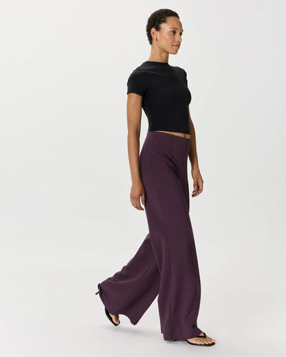 Ultra-Stretch Ponte Super Wide Leg Pants - XS / Black