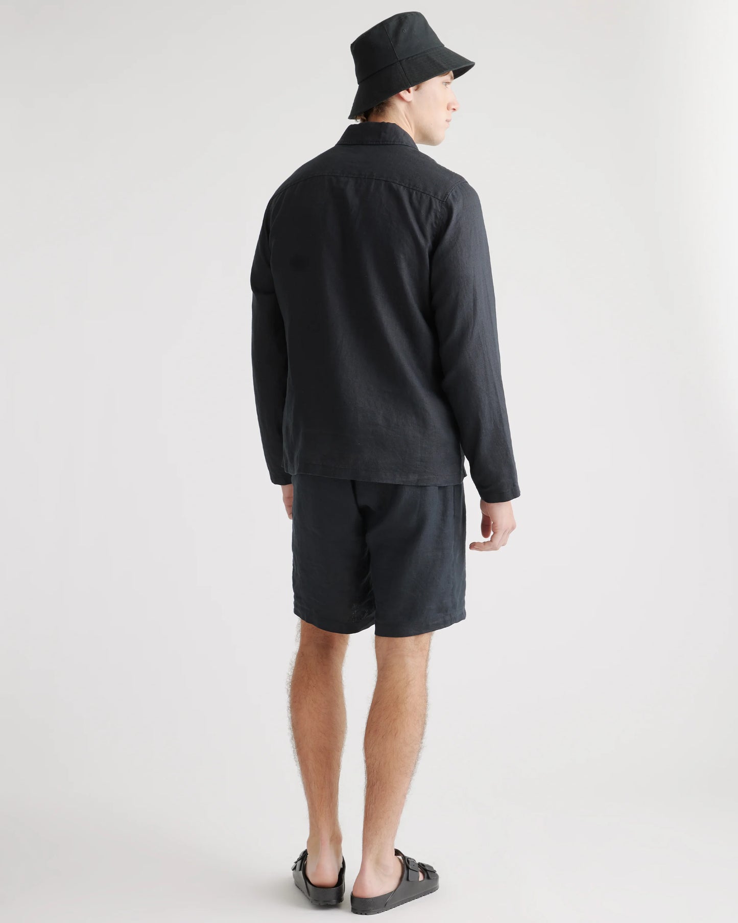 100% European Linen Chore Jacket - S / Flax