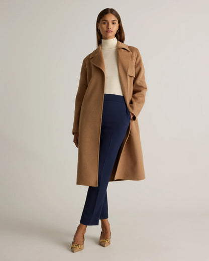 Double-Faced Merino Wool Trench Coat - XS / Caramel
