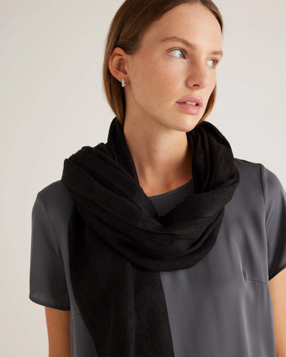 100% European Linen Scarf - One Size / Porcelain Blue