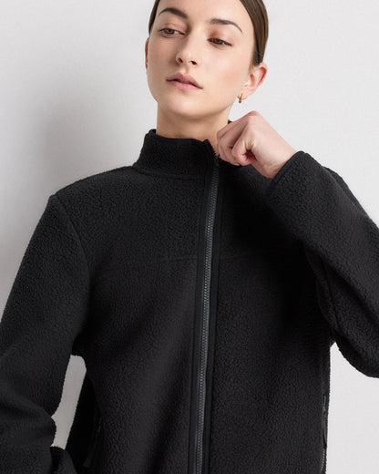 Sherpa Full-Zip Jacket - XS / Deep Navy/Spa Blue