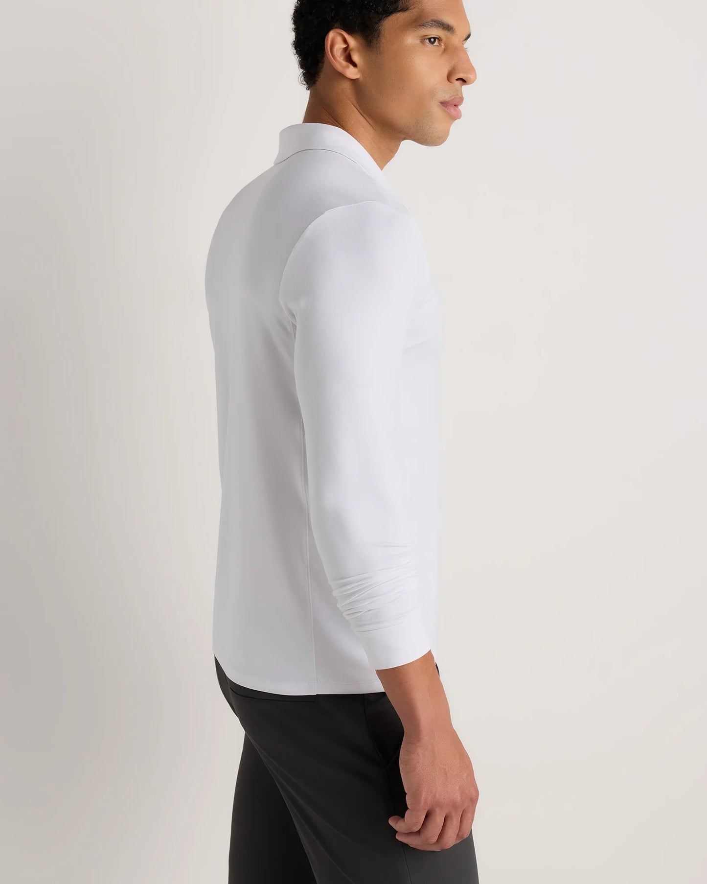 Flowknit Breeze Performance Long Sleeve Polo - XS / Heather Black