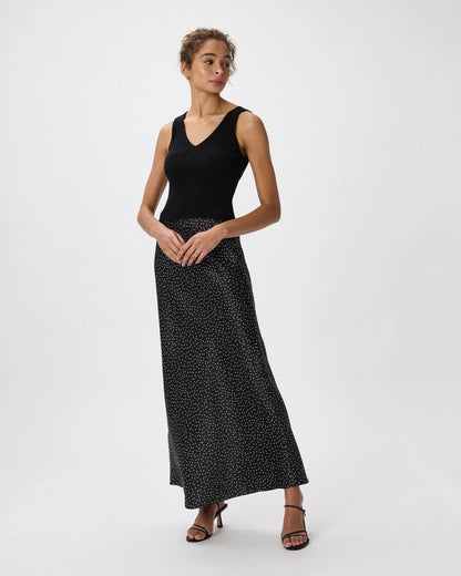 100% Washable Silk Maxi Skirt - XS / Champagne