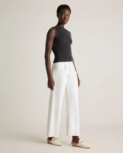 Cotton Cashmere Ribbed Tank - XS / Heather Oatmeal