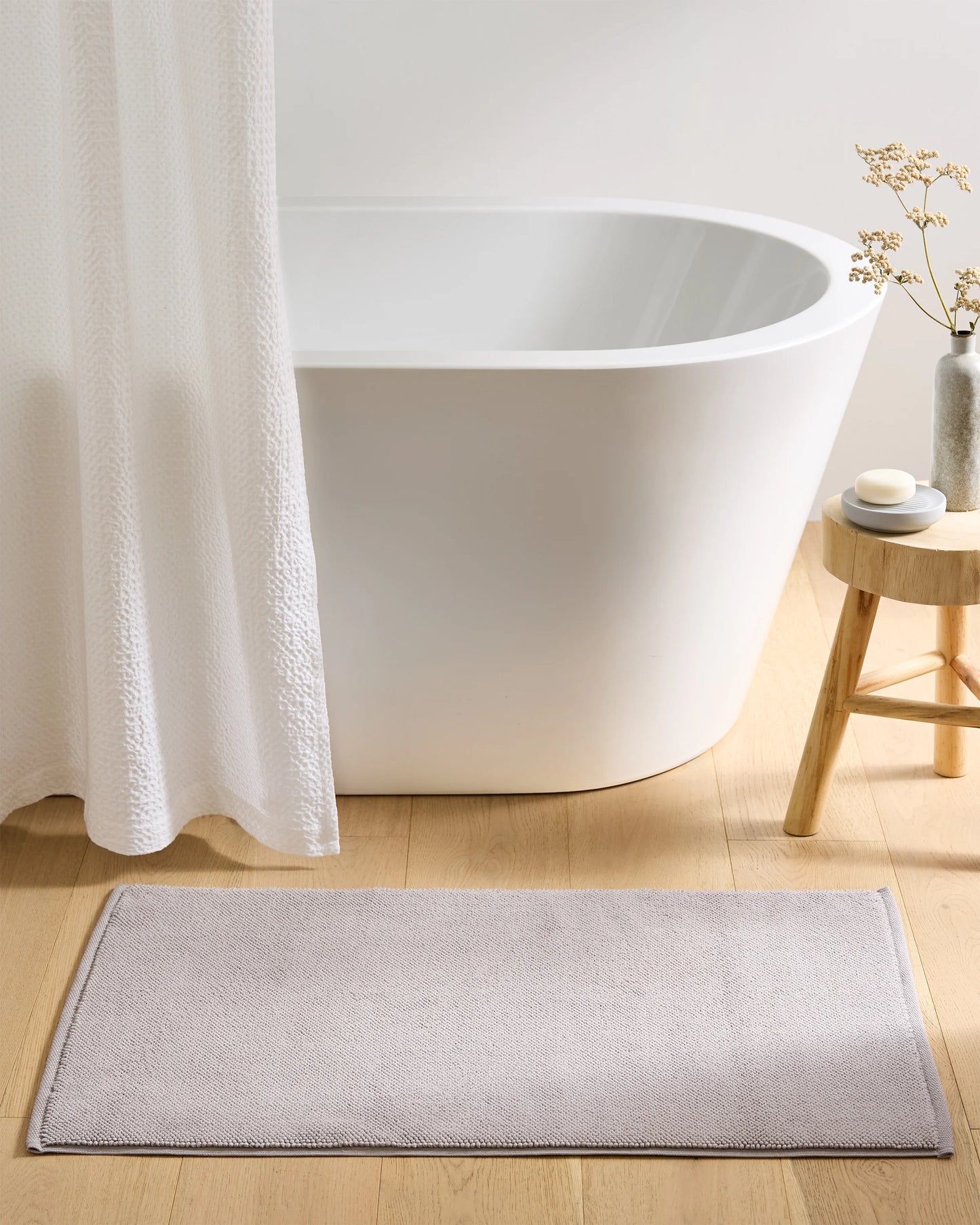 Turkish Cotton Bath Mat Bundle - One Size / White