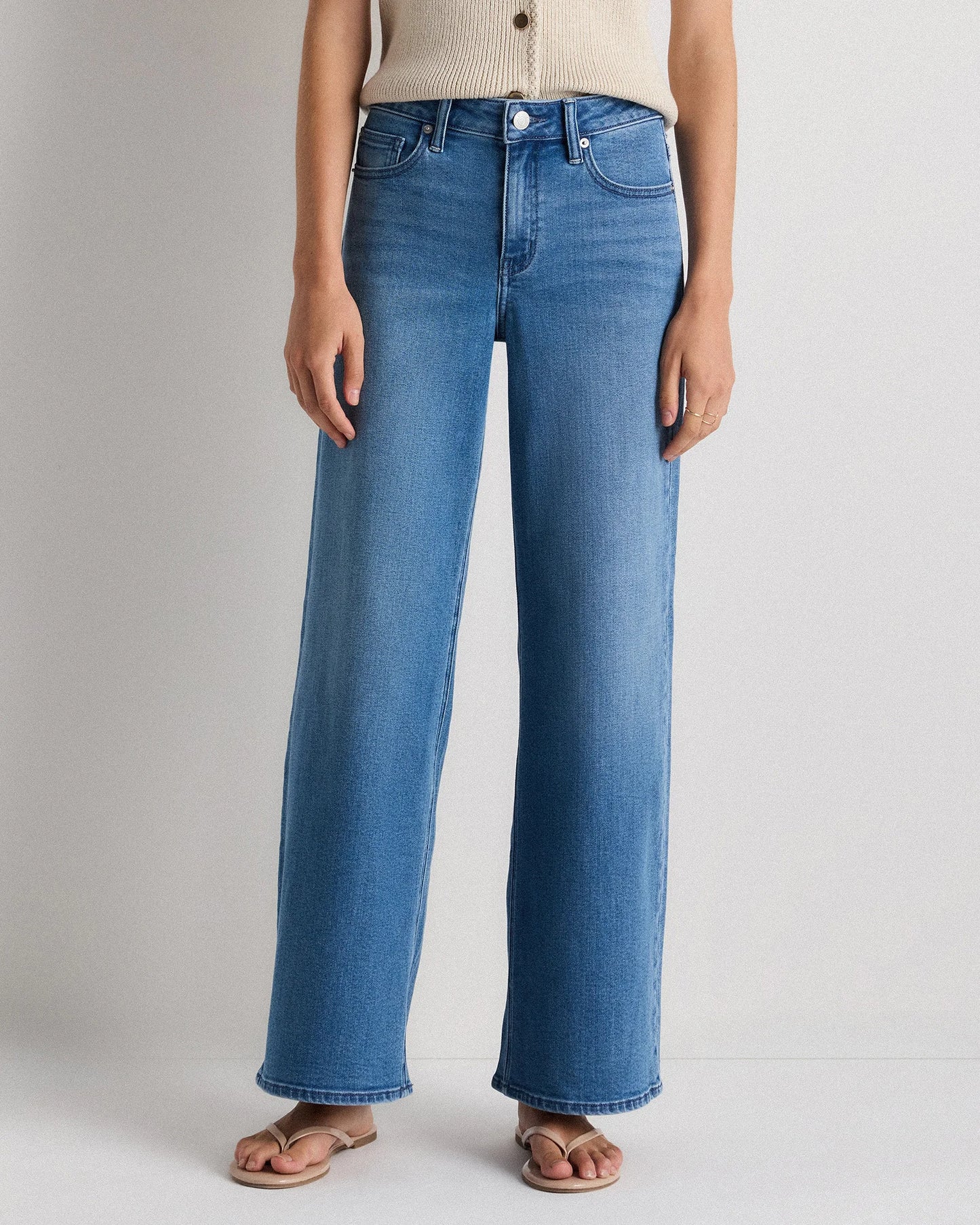Luna Stretch Wide Leg Jeans - 24 / Frosted Blue