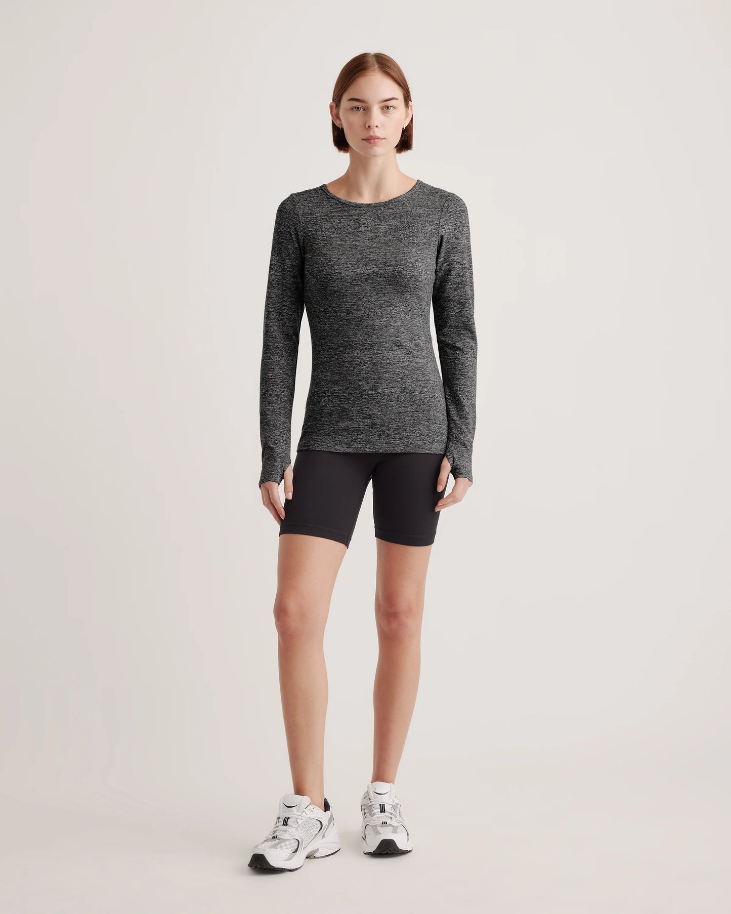 Ultra-Soft Fitted Long Sleeve Top - XS / Heather Navy