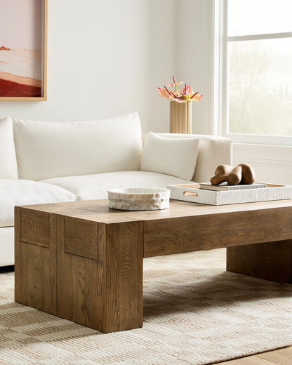 Reclaimed Oak Waterfall Coffee Table - 60" / Weathered Oak