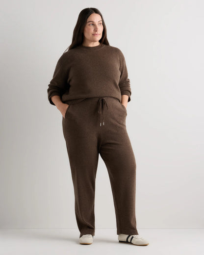 Mongolian Cashmere Straight Leg Pants - 1X / Brown