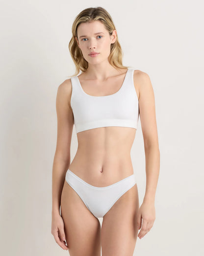 Organic Cotton High-Cut Thong (6-pack) - XS / Black/Soft White/Ocean