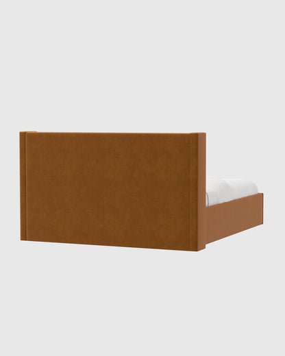 Wingback Bed in Performance Velvet - Full / Butterscotch