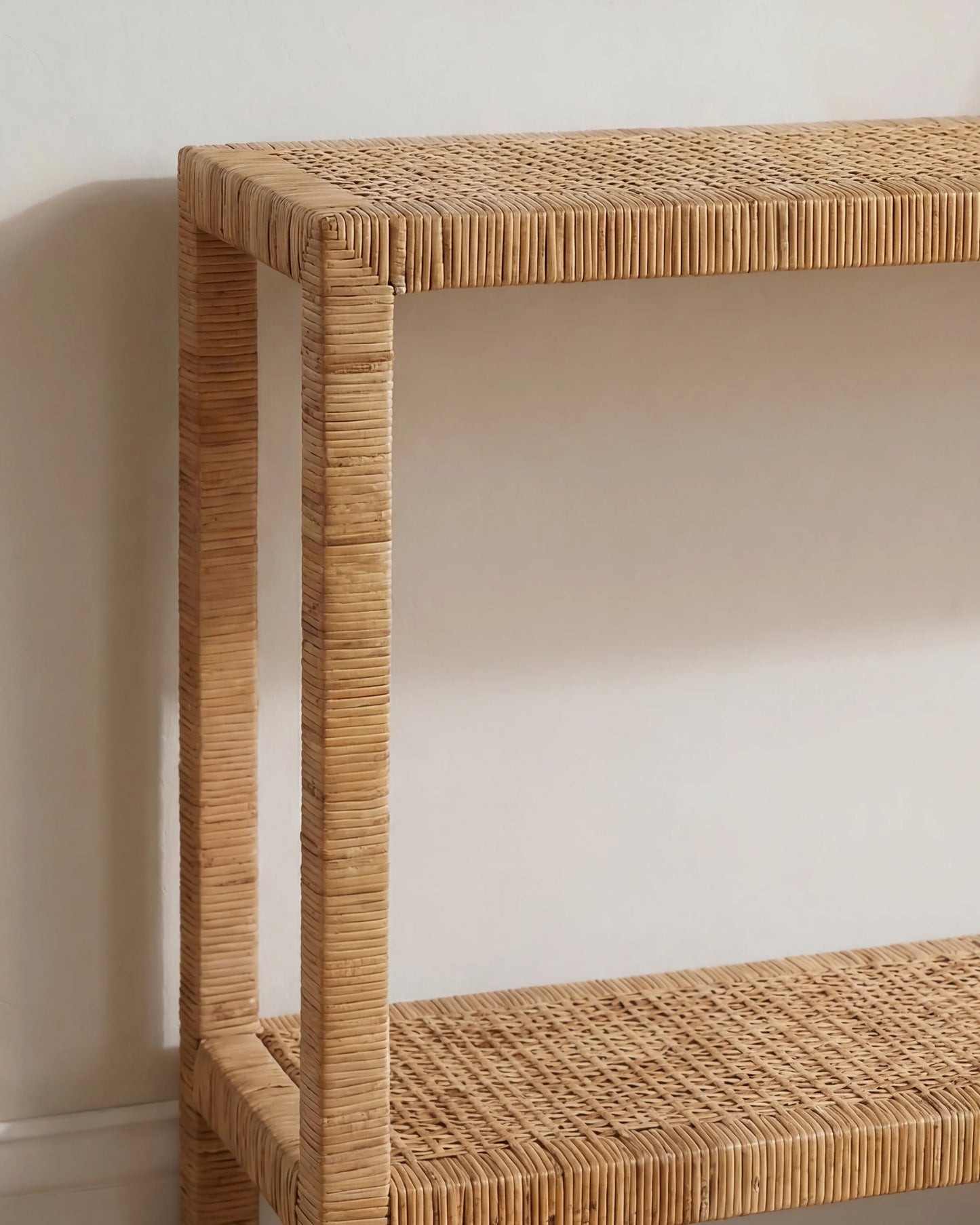 Handwoven Rattan Console Table - One Size / Natural