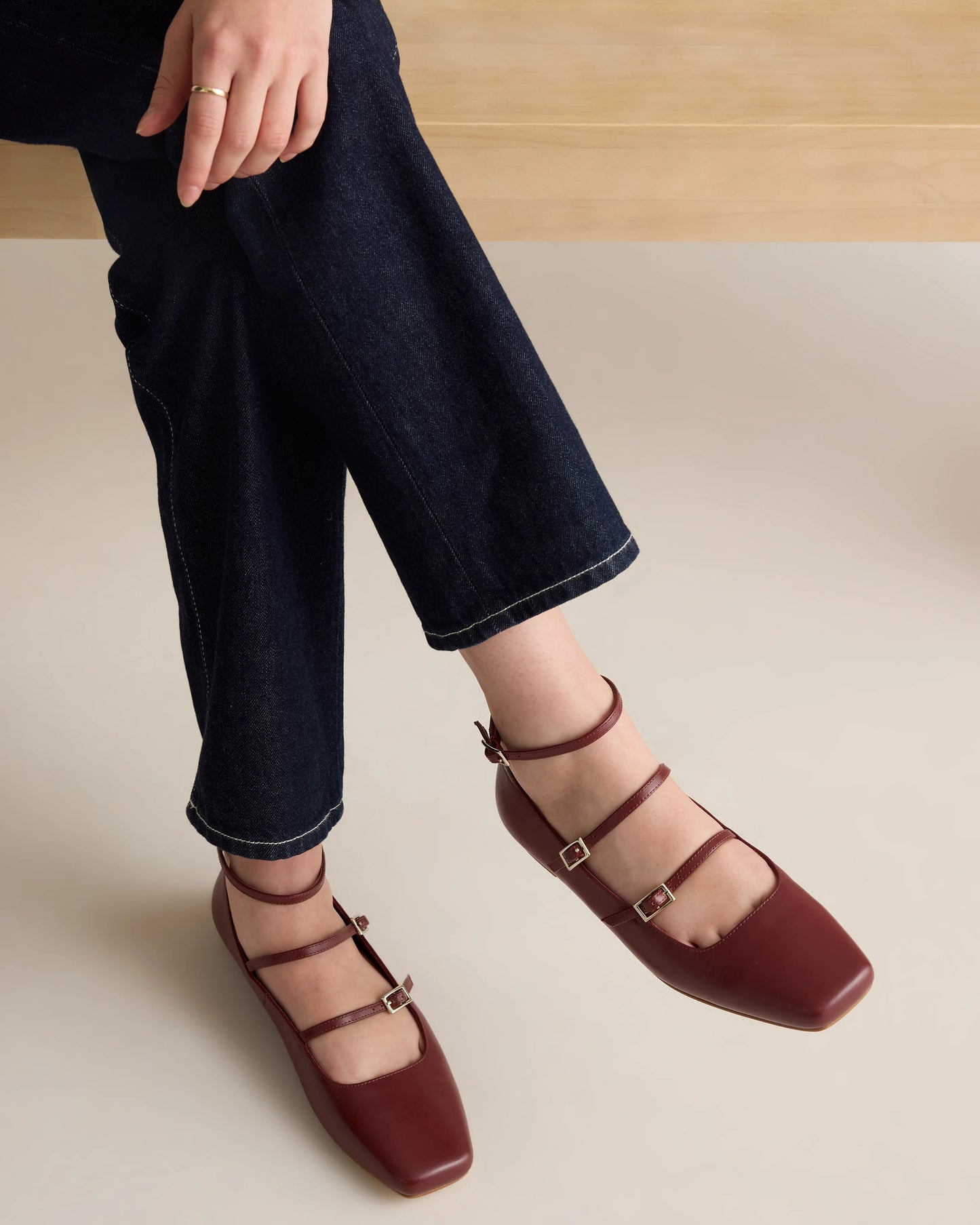 Italian Leather Strappy Ballet Flat - 5 / Black