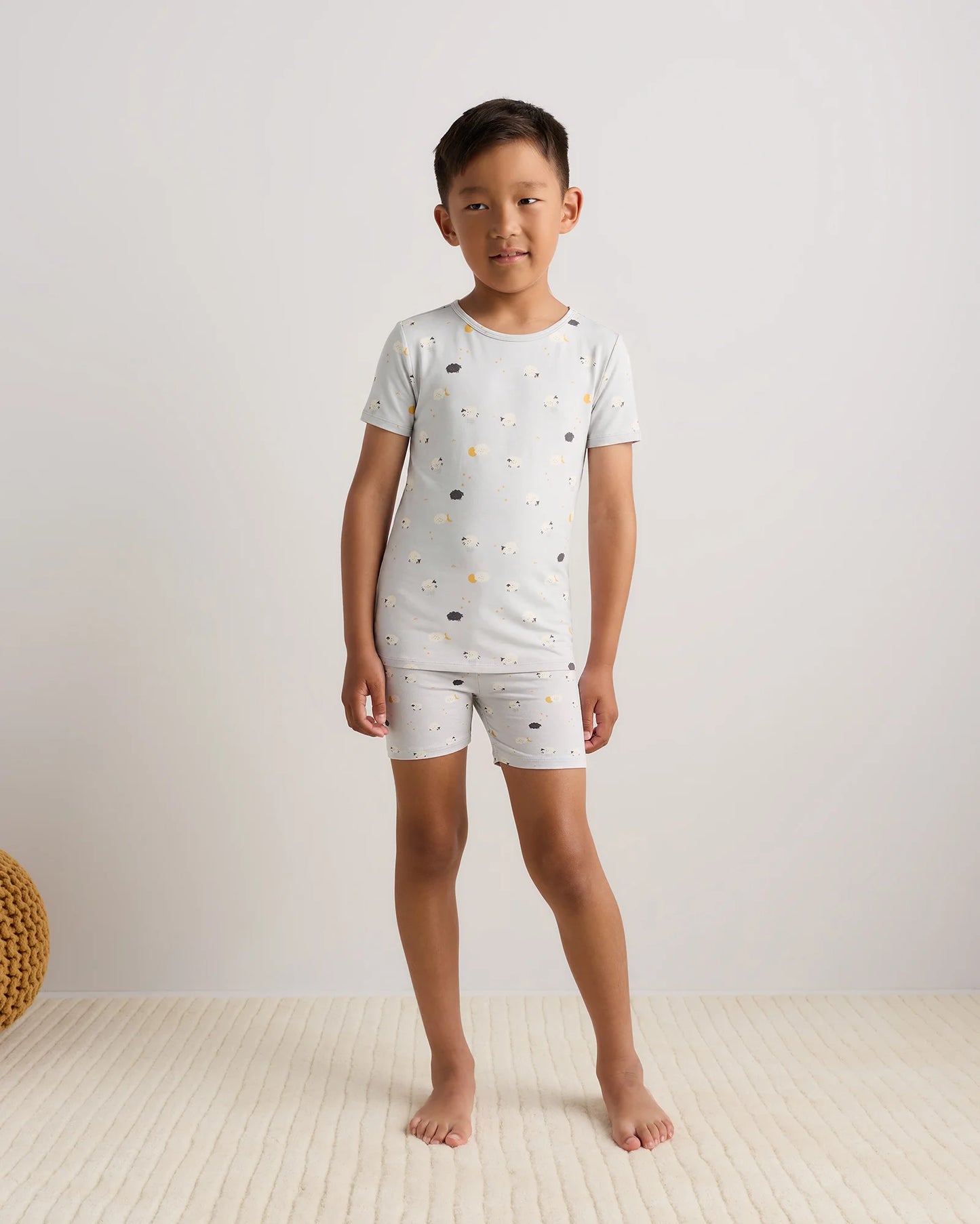 Bamboo Short Sleeve and Shorts Pajama Set - 6 / Lavender Hearts