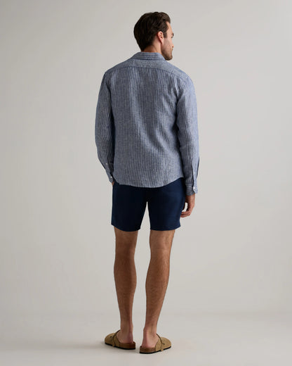 100% European Linen Relaxed Long Sleeve Shirt - XS / Flax
