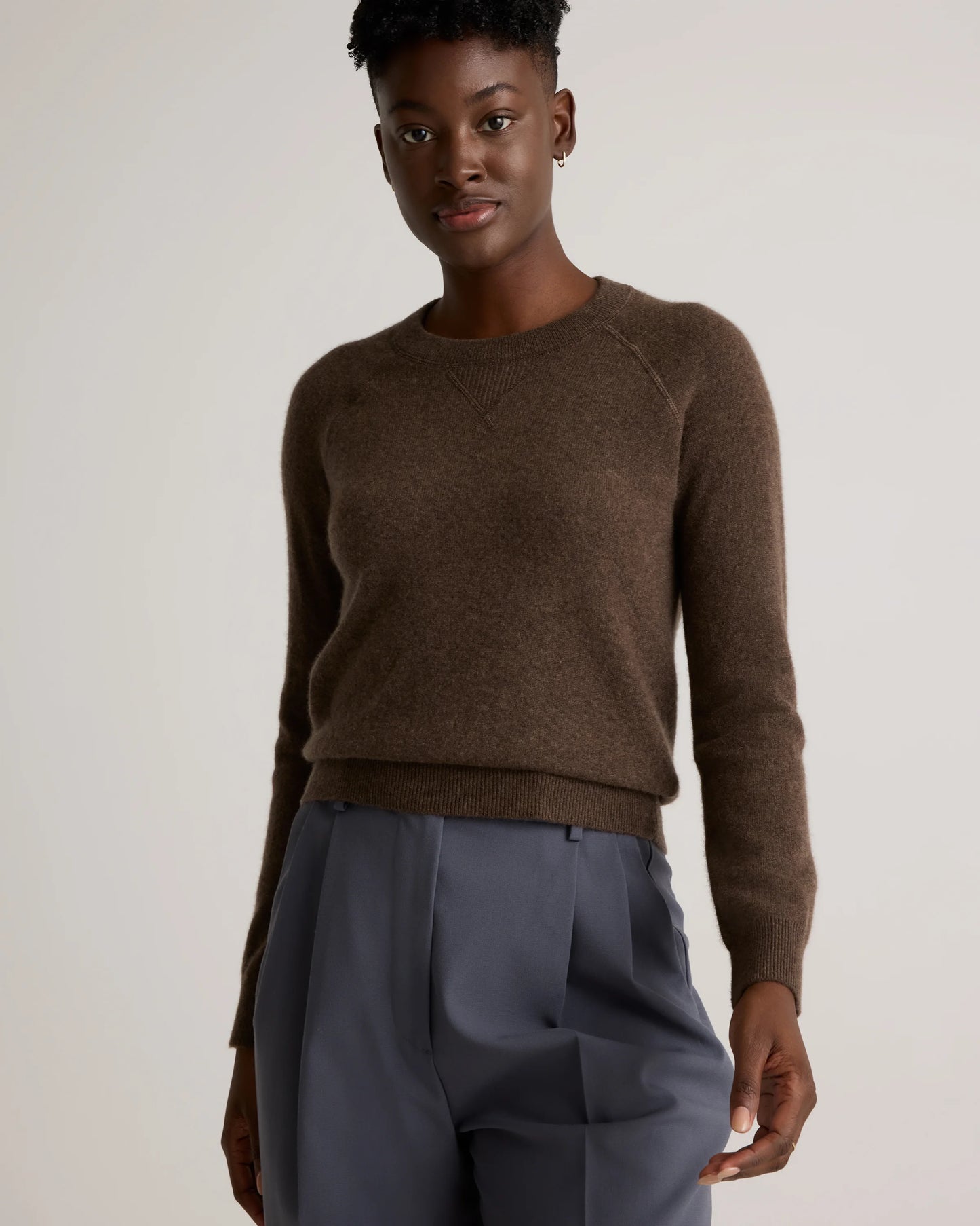 Mongolian Shrunken Cashmere Sweatshirt - XS / True Navy