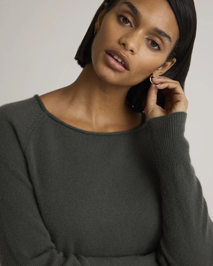 Mongolian Cashmere Boatneck Sweater - XS / Black