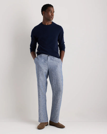100% European Linen Trousers - 30X30 / Chambray Blue