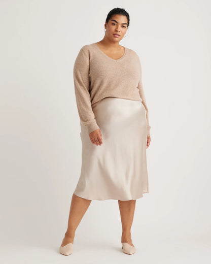 100% Washable Silk Skirt - 1X / Wine Tasting Red