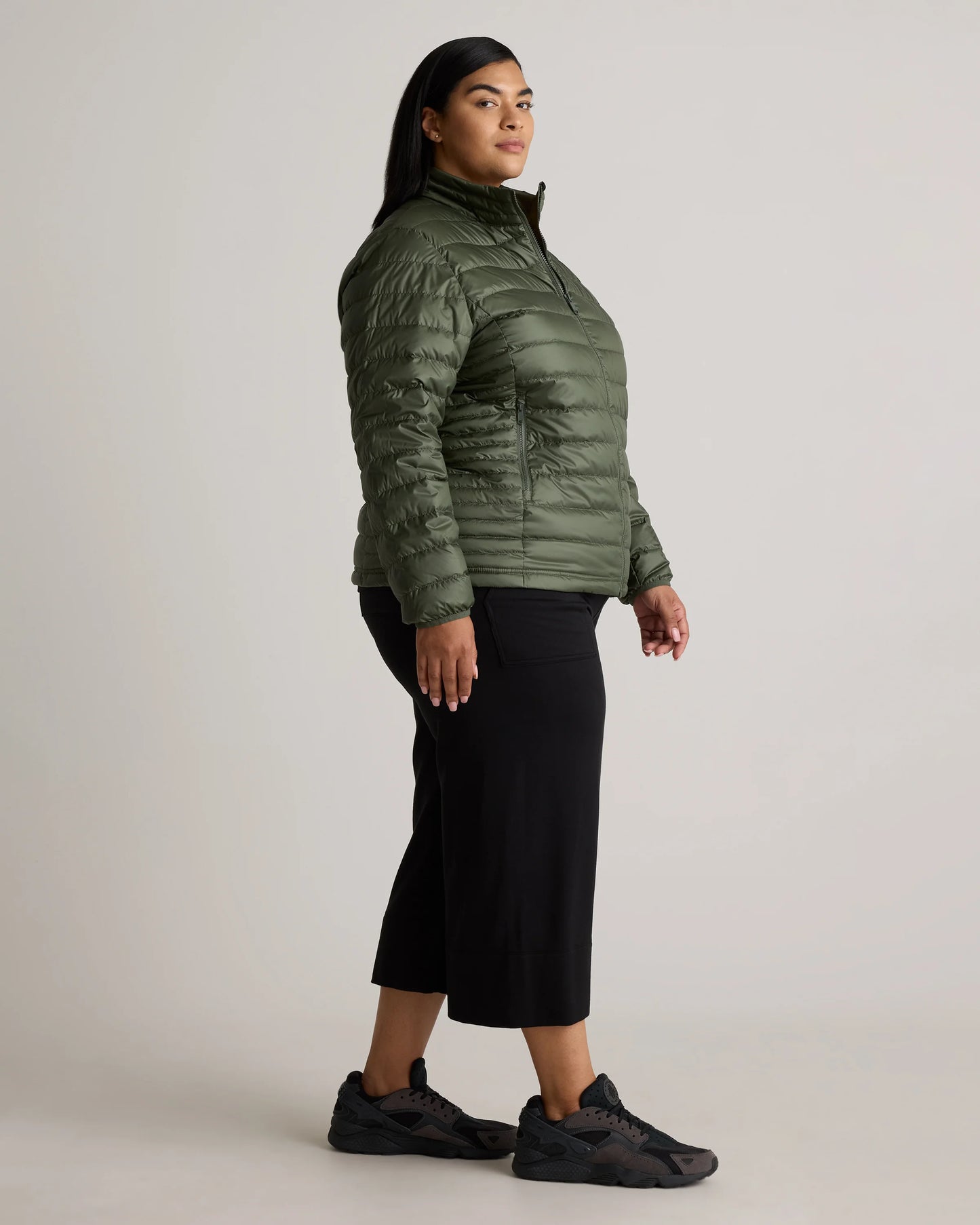 Lightweight Down Packable Puffer Jacket - 1X / Black