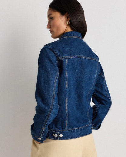 100% Organic Cotton Denim Jacket - XS / Indigo Blue