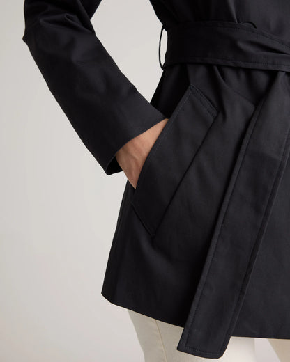 Comfort Stretch Short Trench Coat - XS / Coffee Bean Brown