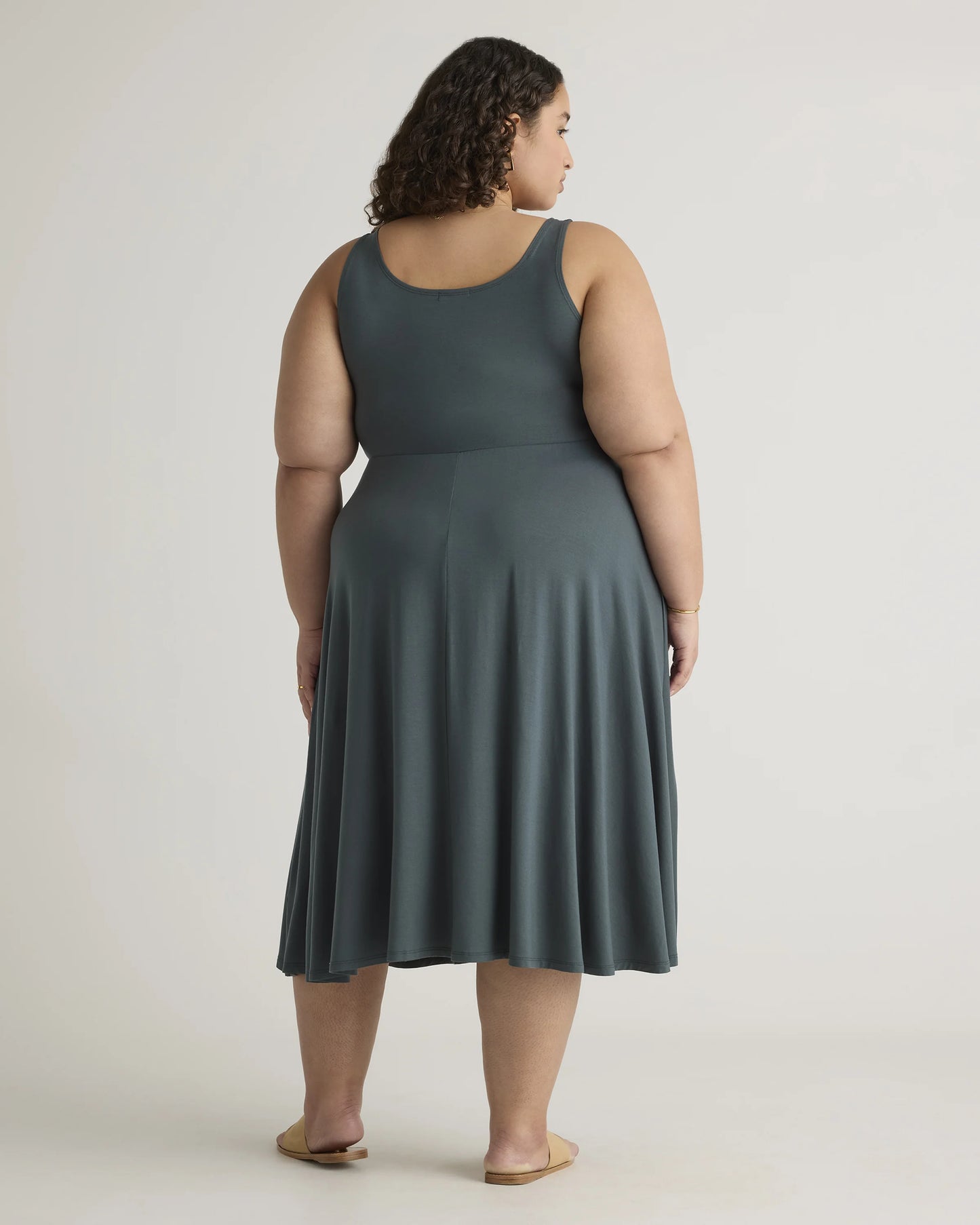 Tencel Jersey Fit & Flare Dress - 1X / Brown