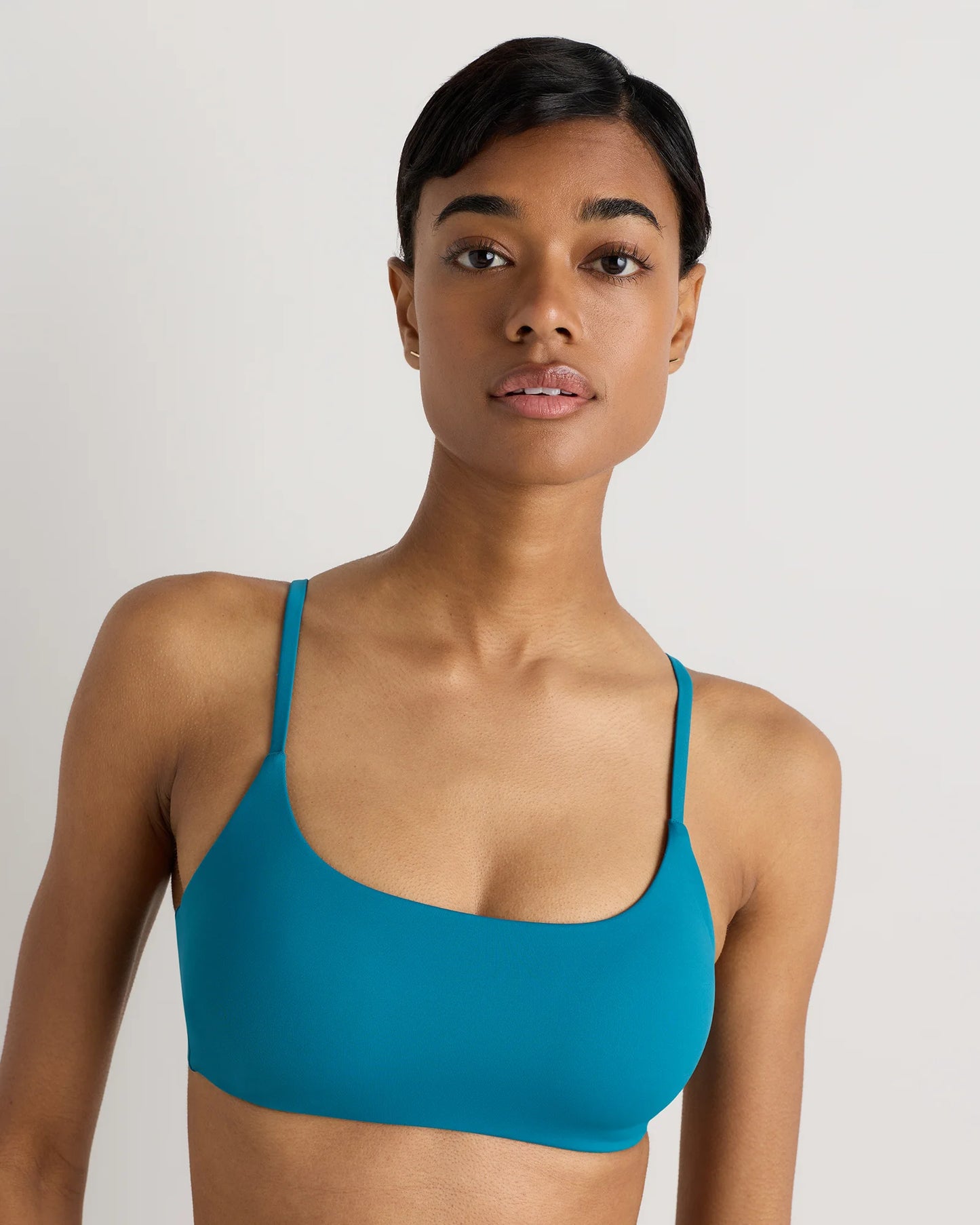 Italian Scoop Neck Bikini Top - XS / Electric Blue Floral