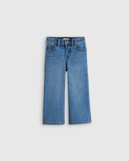 Girls Stretch Wide Leg Jeans - 2T / Light Wash
